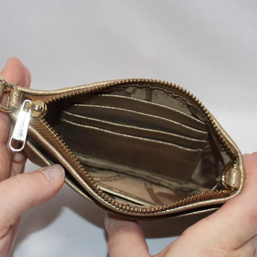 MICHAEL Michael Kors Gold Leather Sequin Mini Handbag/Wristlet